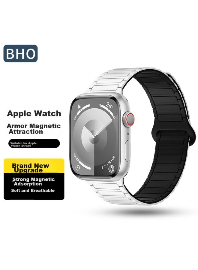 Bho Compatible Apple Watch Band, Magnetic Strap For Apple Watch S11/s10/se3, Iwatch S9/8/7/6/ultra3/2nd Generation, Double-sided Contrasting Color Silicone Band - Image 1
