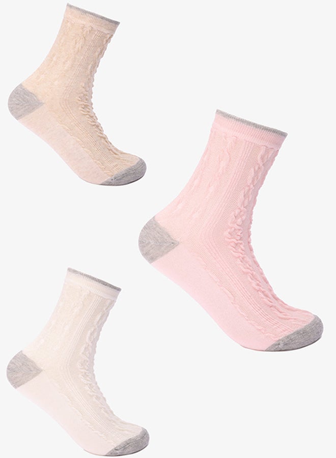 Carina Cable Knit Long Socks - 3 Pairs - Image 1