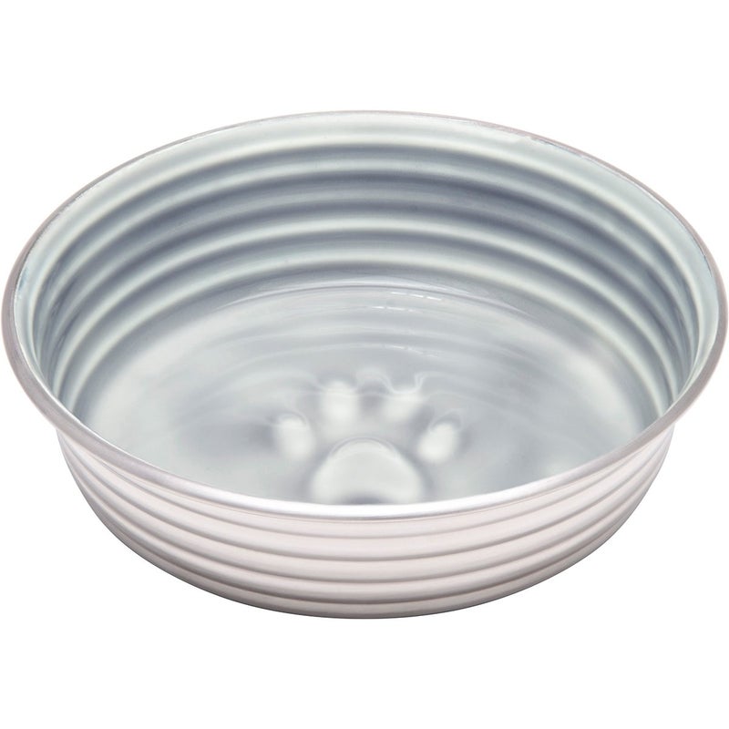 Loving Pets - Le BOL Dog Food Water Bowl Enamel Ceramic Bowl No Tip Stainless Steel Pet Bowl No Skid Spill Proof (Large, Parisian Gray) - Image 3
