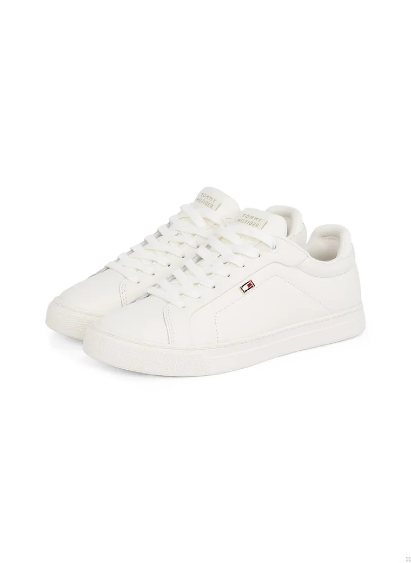 TOMMY HILFIGER Women's Icon Court Trainers - Leather, White