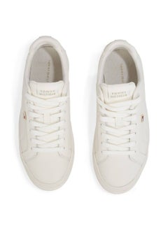 TOMMY HILFIGER Women's Icon Court Trainers - Leather, White  - Image 4
