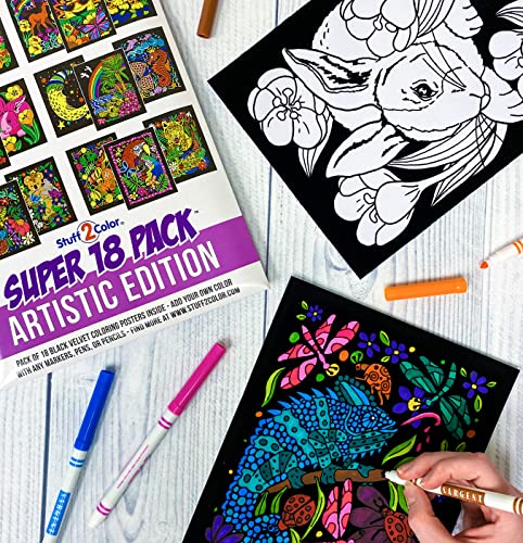 Stuff2Color Colossal Pack of 54 Fuzzy Velvet Coloring Posters (All Unique Designs) - Bulk Crafts and Coloring Activity for All Ages - Great for Group Projects, Assisted Living, Classrooms, and Rehab Centers - Image 5