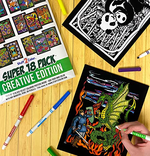 Stuff2Color Colossal Pack of 54 Fuzzy Velvet Coloring Posters (All Unique Designs) - Bulk Crafts and Coloring Activity for All Ages - Great for Group Projects, Assisted Living, Classrooms, and Rehab Centers - Image 4