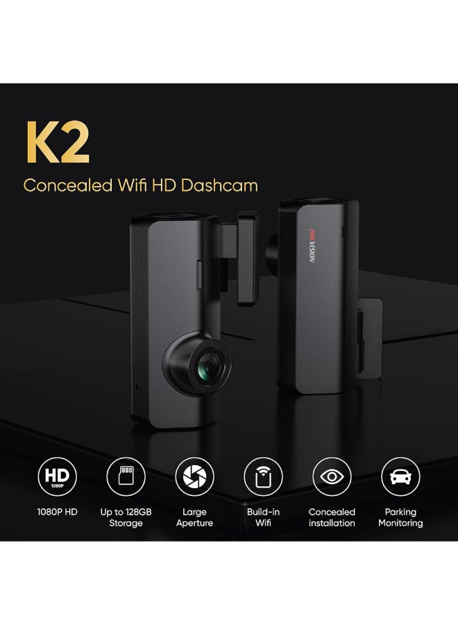 هيك فيجن K2 1080p داش كام واي فاي للرؤية الليلية تسجيل الطوارئ - Image 2