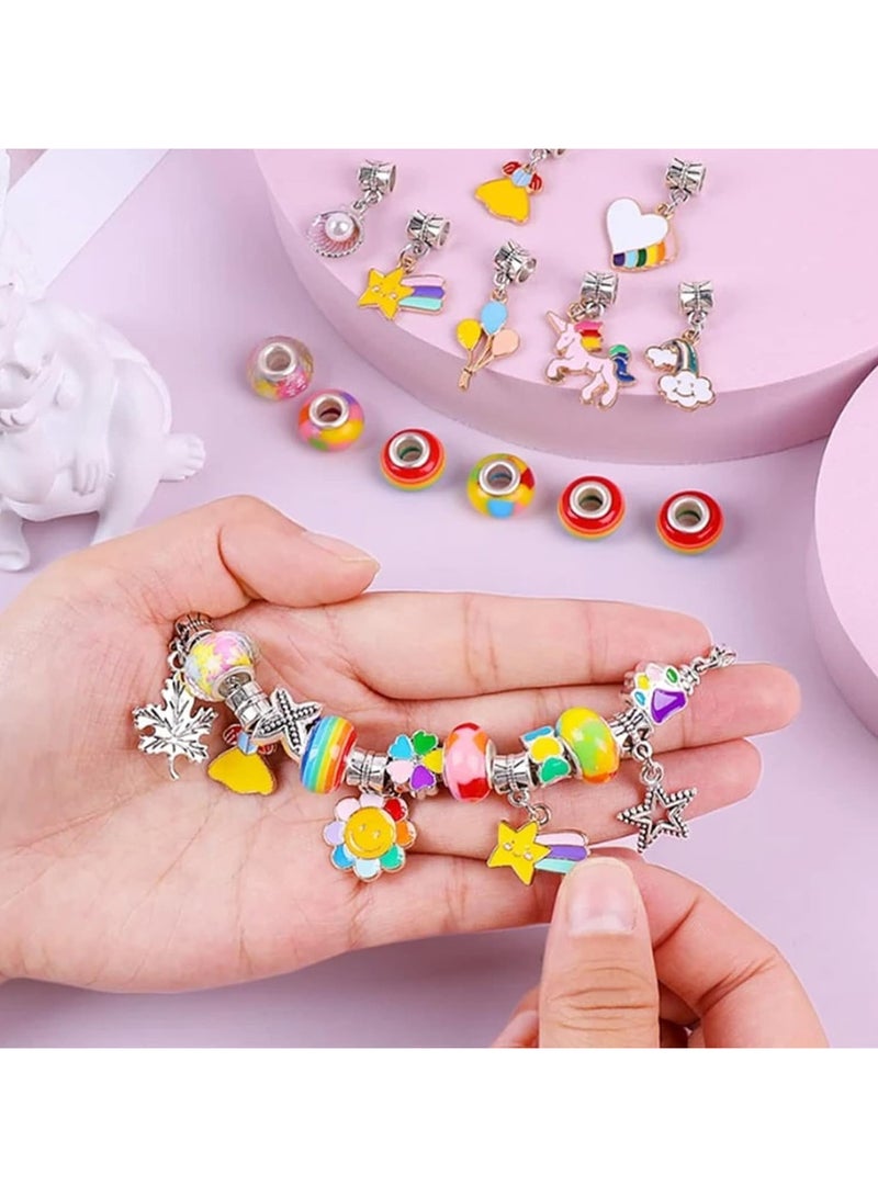 AUTOYSUR Bracelet Making Kit for Girls,68PCs Charm Bracelets Kit with Jewelry Box, Jewelry Charms, Bracelets for DIY Craft, Jewelry Gift for Adults and Kids，Present For 8-12 Year Old Girl (rainbow)  - Image 5