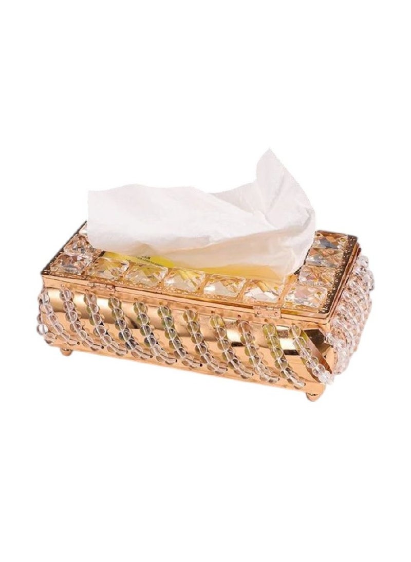 Spaceshoop Tissue Box Holder with Crystal Glass Beads Paper Napkin Holder for Car Crystal Napkin Holder Facial Tissue Holder Tissue Box Holder for Bathroom Kitchen Dining Room - Image 1
