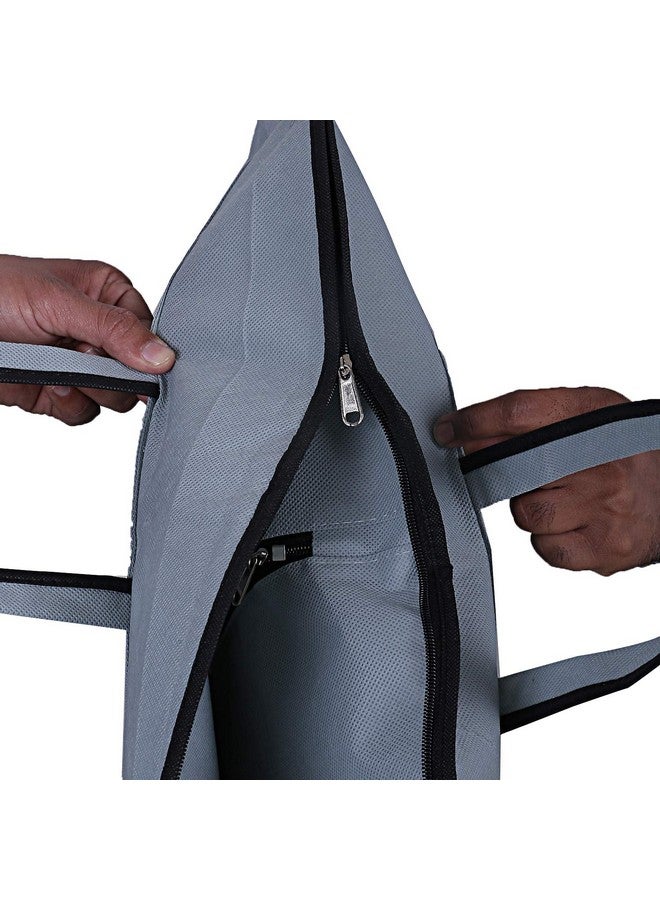 Kuber Industries Kuber Industries Coat Cover|Foldable Blazer Cover|Suit Cover With Zipper Closure|Cloth Organizer For Dust Proof Jacket|Pack of 2 (Grey)  - Image 2