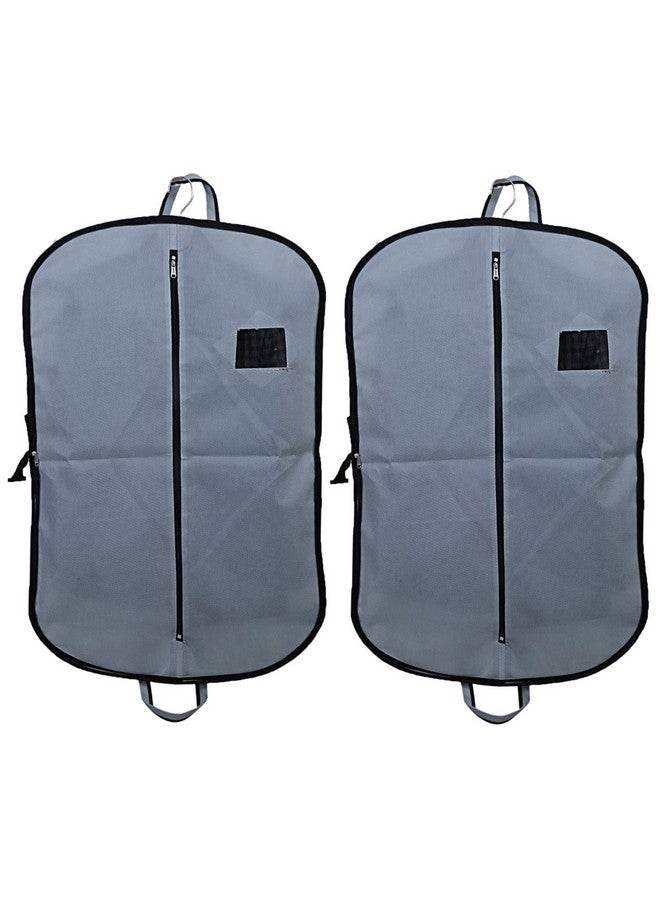 Kuber Industries Kuber Industries Coat Cover|Foldable Blazer Cover|Suit Cover With Zipper Closure|Cloth Organizer For Dust Proof Jacket|Pack of 2 (Grey)  - Image 1