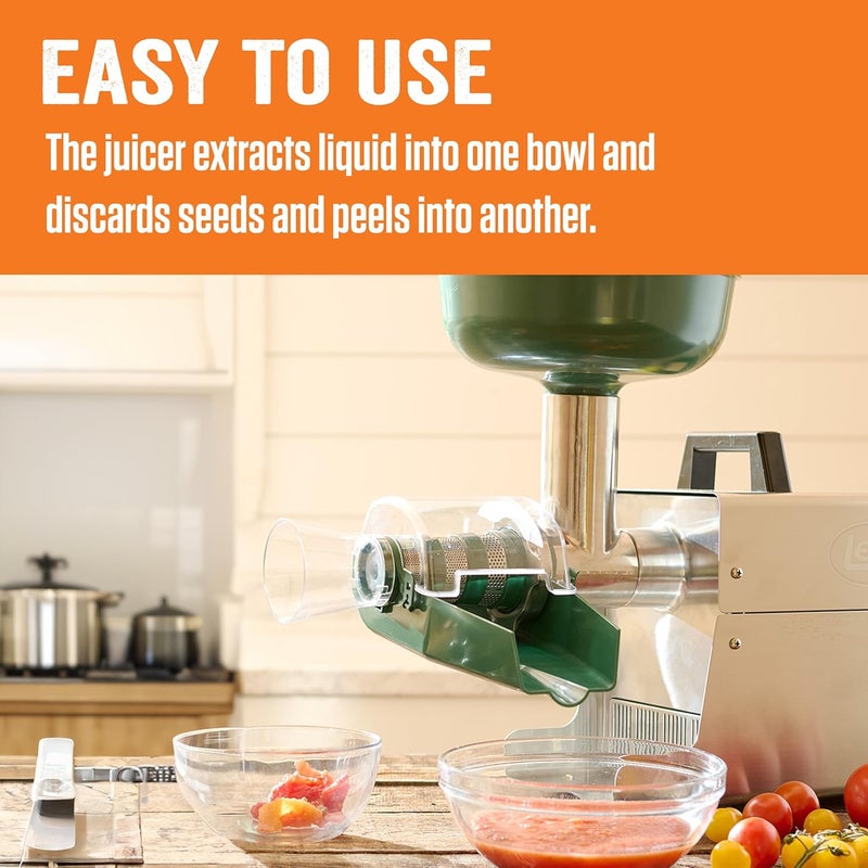 LEM LEM Products BigBite Juicer Attachment for Meat Grinders Juices Fruits and More Stainless Steel and Plastic Green and Silver  - Image 3