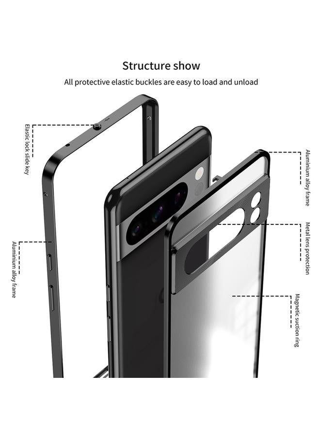 Zaboon Case For Google Pixel 7 Pro Snap Buckle Metal Frame Frosted Phone Case - Image 5