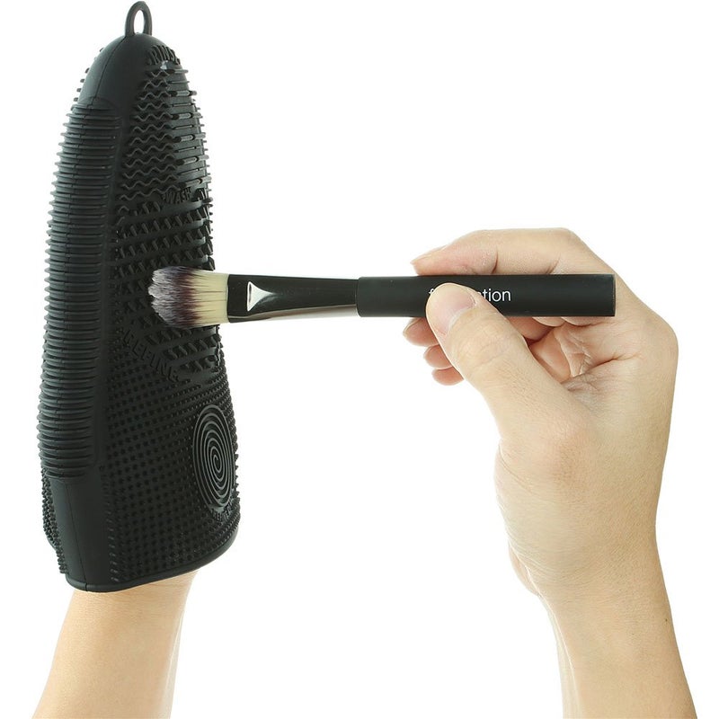 ScivoKaval Makeup Brush Cleaner Glove Mat Mitt Silicone Cosmetic Cleaning Scrubber Tool Face Brushes and Eye Brush Washing Pad Pink (Rose Red) - Image 4