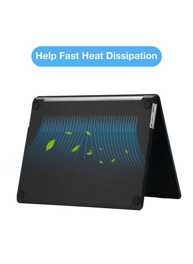 Case Compatible with Surface Laptop 5/4/3 13.5 Inch 2022 2021 2019 Release with Metal Keyboard (Models: 1951 1868) Protective Plastic Hard Shell Case Cover (Matte Black) - Image 3