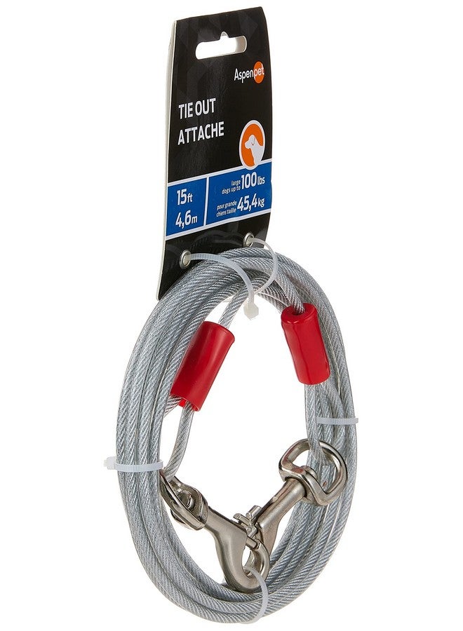 Petmate Heavy Duty Vinyl Tie Out Cable - Clear Break Strength 2000 Lbs -15 Ft Cable, Silver - Image 2