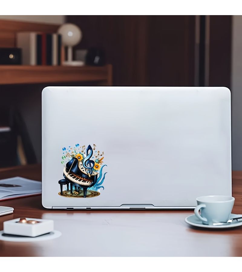 1pc Creative Artistic Piano Pattern Durable Vinyl Sticker Easy To Apply For Decorating Cars Laptops Refrigerators Tables Water Bottles And Various Surfaces - Image 4