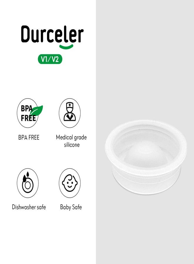 Durceler غلاف سيليكون بديل مكون من قطعتين متوافق مع مضخة الثدي القابلة للارتداء Momcozy V1 / V2، ختم مضخة Momcozy V2، ملحقات مصنوعة بواسطة Durceler، ليست قطع مضخة Momcozy V1 الأصلية، أبيض - Image 4
