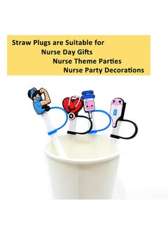 FASHION MANIA 6Pcs Silicone Straw Tips Cover Reusable Splash Proof Drinking Straw Covers Cap for 6-8 mm Cup Straw Accessories (Mixed Style)  - Image 5