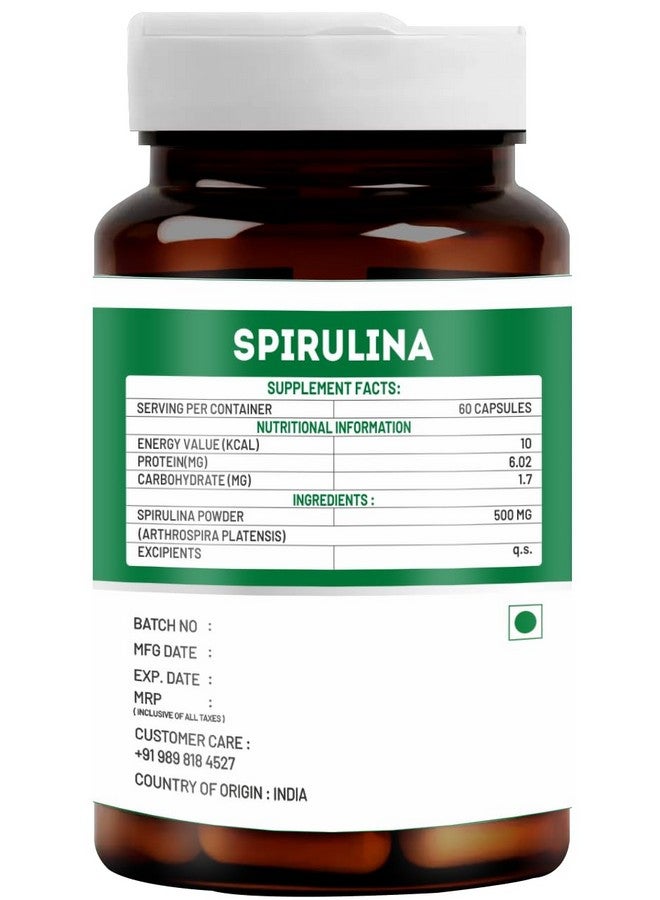 VitaWin SPIRULINA Capsules Ultimate Health and Nutrition Supplements for General Wellness (500 mg, Pack of 60) - Image 3