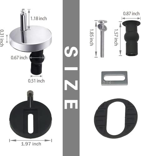 MUU Universal Toilet Seat Bolt kit,Screws,Quick Release,Easy to Install- Toilet Seat Replacement Parts Kit,Toilet Cover Maintenance Accessories,Fixing Accessories (Circle Screws) - Image 2