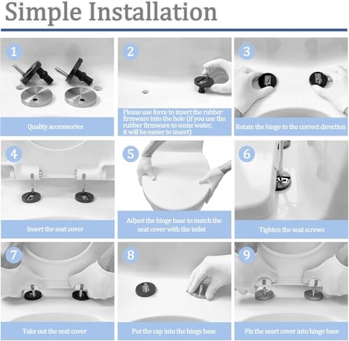 MUU Universal Toilet Seat Bolt kit,Screws,Quick Release,Easy to Install- Toilet Seat Replacement Parts Kit,Toilet Cover Maintenance Accessories,Fixing Accessories (Circle Screws) - Image 3