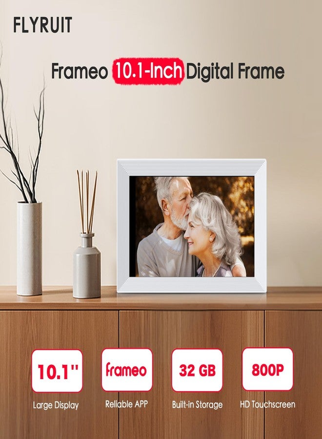 FLYRUIT Digital Picture Frame, 10.1 inch Frameo Digital Frame WiFi, 1280 * 800 IPS HD Touchscreen, 32GB Storage, Instant Share Pictures Video, Smart Photo Frame Electronic, Gifts for Mom, House Warming - Image 2