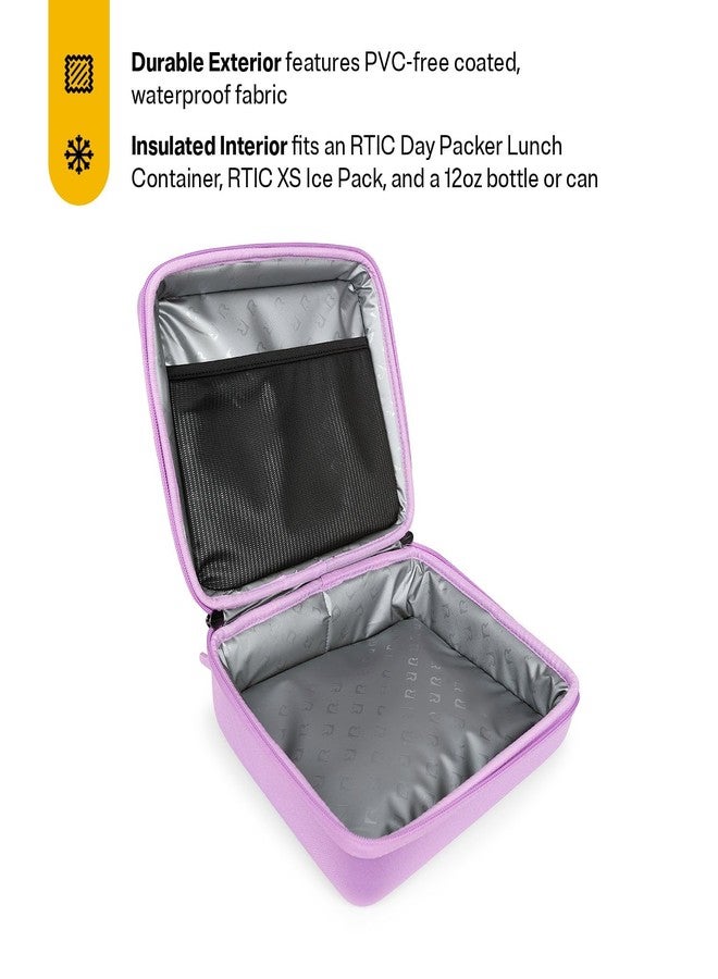 RTIC حقيبة غداء RTIC Day Packer، حقيبة بينتو صغيرة معزولة ناعمة للأطفال، مناسبة للمدرسة، للبنات والأولاد، مغطاة بالقماش مع سحاب، 10 بوصات طول × 3.6 بوصات عرض × 8.5 بوصات ارتفاع، لون لافندر/برقوقي - Image 3