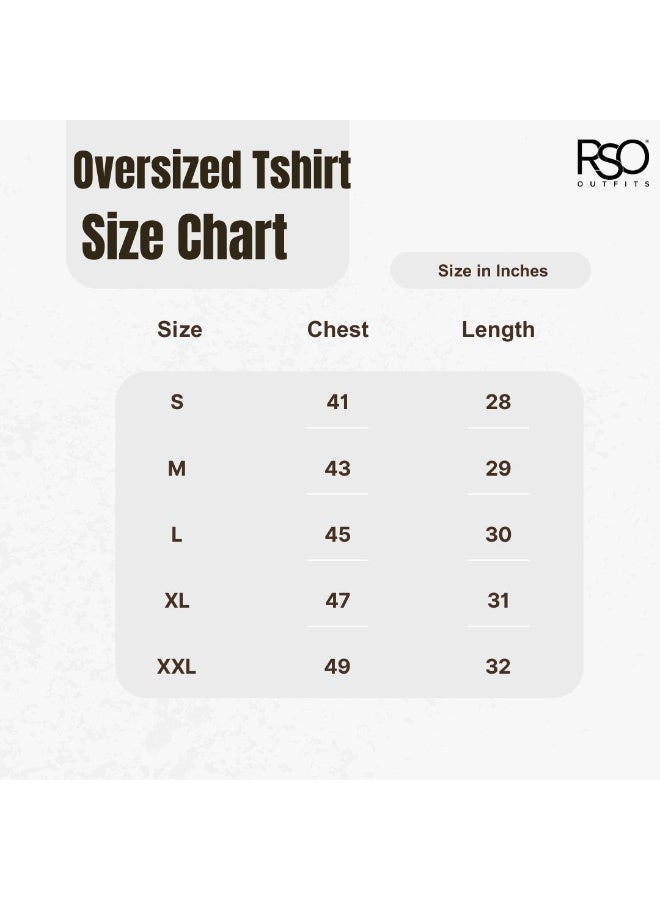 RSO Outfits Unisex Drop Shoulder Half Sleeves Cotton Oversized T-Shirt (White) - Image 5