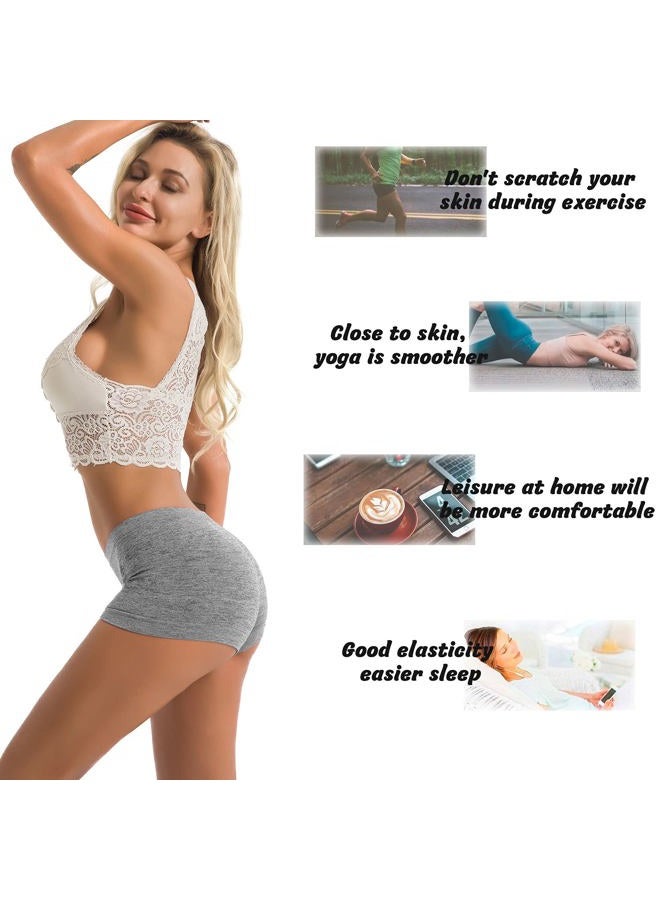 R RUXIA Women's Boyshort Panties Seamless Nylon Underwear Stretch Boxer Briefs 5 Pack, B004, S - Image 3