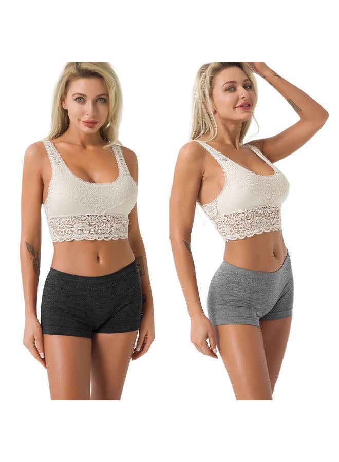R RUXIA Women's Boyshort Panties Seamless Nylon Underwear Stretch Boxer Briefs 5 Pack, B004, S - Image 2