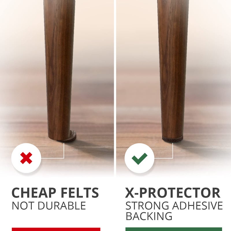 X-PROTECTOR Felt Furniture Pads - 56 PCS 3/4" Floor Protectors for Chair and Furniture Feet - Protect Your Hardwood Floors! (Brown, Round) - Image 3