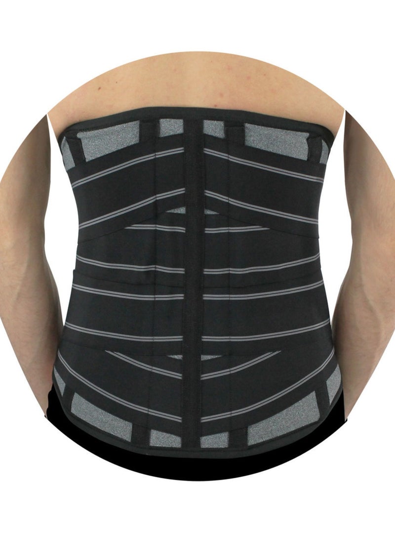 PAVIS Ortho-E Back Brace (H. 38 CM) – Adjustable Back Support Belt for Lower Back Pain Relief, Anti-Skid Lumbar Support for Sciatica & Scoliosis, for Men & Women, Italy Brand, Bacteriostatic Material, 100% Cotton - Image 2