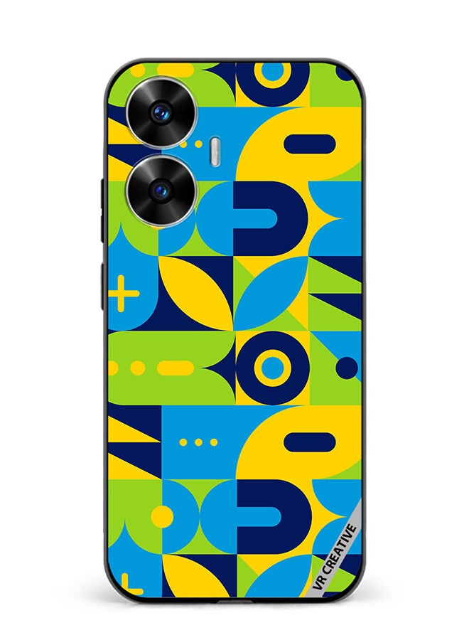 VR CREATIVE Protective Case Cover For Realme C55 Geometry Pattern Design Multicolour - Image 1