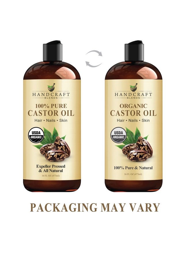 handcraft Blends Organic Castor Oil - 16 Fl Oz - 100% Pure And Natural - Premium Grade Oil For Hair Growth, Eyelashes And Eyebrows - Carrier Oil - Hair & Body Oil - Expeller-Pressed  - Image 4
