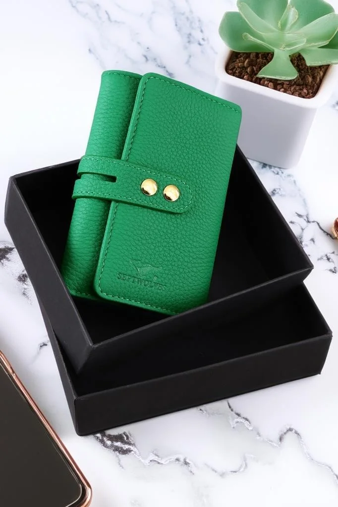 Septwolves Gold Detailed Women's Card Holder and Wallet