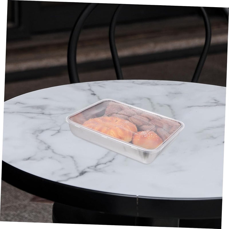 Stainless Steel Roasting Pan with Lid, Large 25x19x5.5 Cm Rectangle Non-stick Barbecue Plate for Oven Baking and Steaming, Heavy-duty Kitchen Bakeware Tray for Home Cooking - Image 5