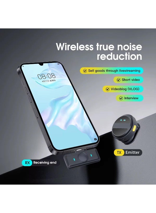 Wireless Lavalier Microphone for iPhone/Android, Mini Lapel Mic with Charging Case, Magnetic Clip, Noise Cancelling, 300FT Range, Condenser Mic for Stream, Vlog, TikTok and YouTube  - Image 4