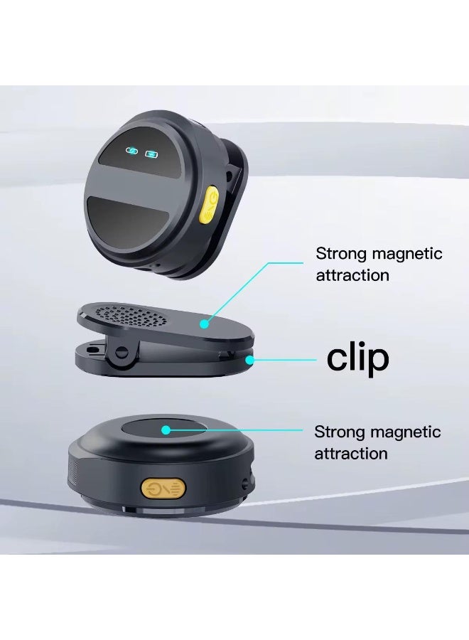 م.ا & ف'س S21 ميكروفون لافالير لاسلكي لأجهزة iPhone/Android، ميكروفون صغير مع حافظة شحن، مشبك مغناطيسي، خاصية إلغاء الضوضاء، مدى 300 قدم، ميكروفون مكثف للبث المباشر، تسجيل الفيديو، تيك توك ويوتيوب - Image 2