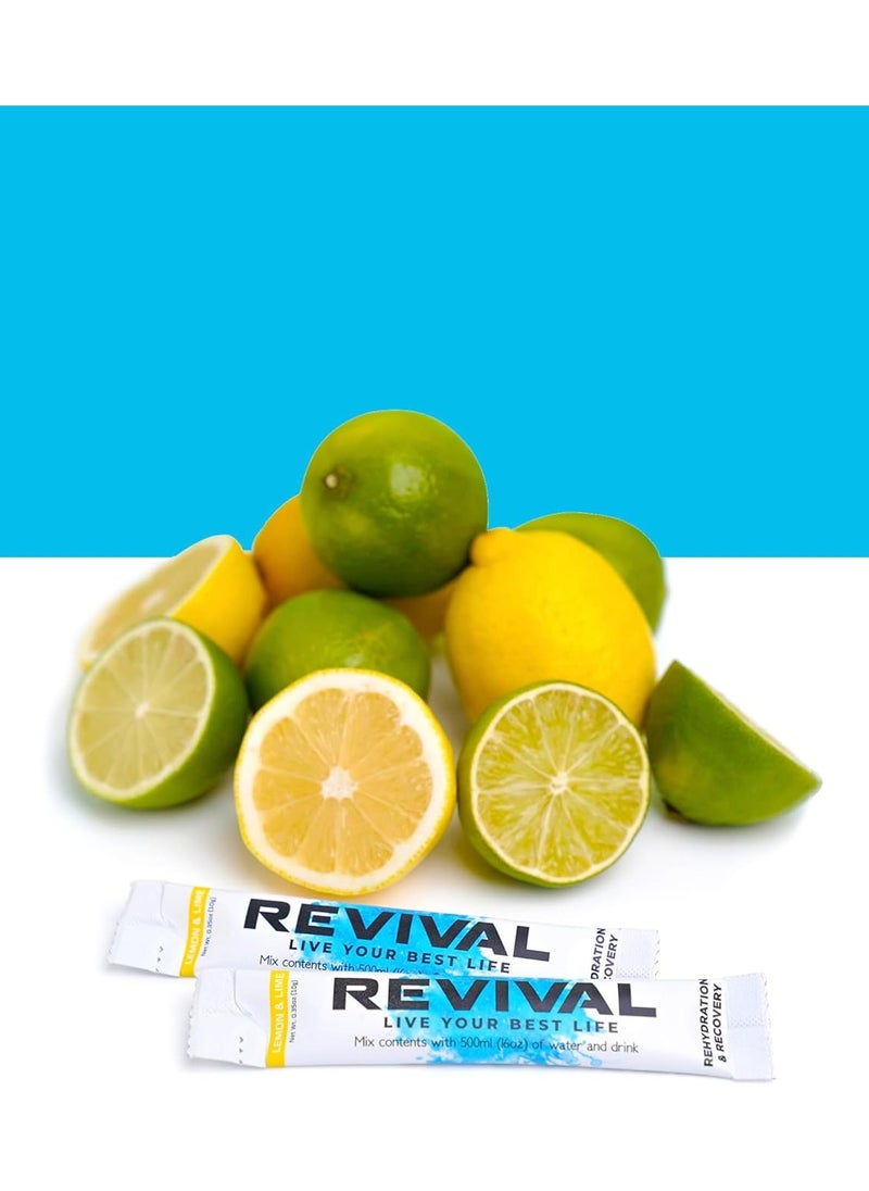 REVIVAL - Revival Rehydration and recovery elctrolyte drink mix with vitamins C, B1, B3, B5, B12  mix flavour - Image 1