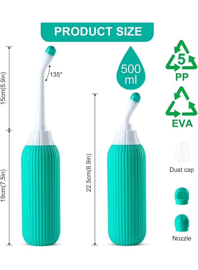 The Bros water bottle multi purpose ,500ml Portable Shattaf Bidet with Handheld Sprayer and Retractable Nozzle, Outdoor, Camping , and Personal Hygiene (Green) - Image 4
