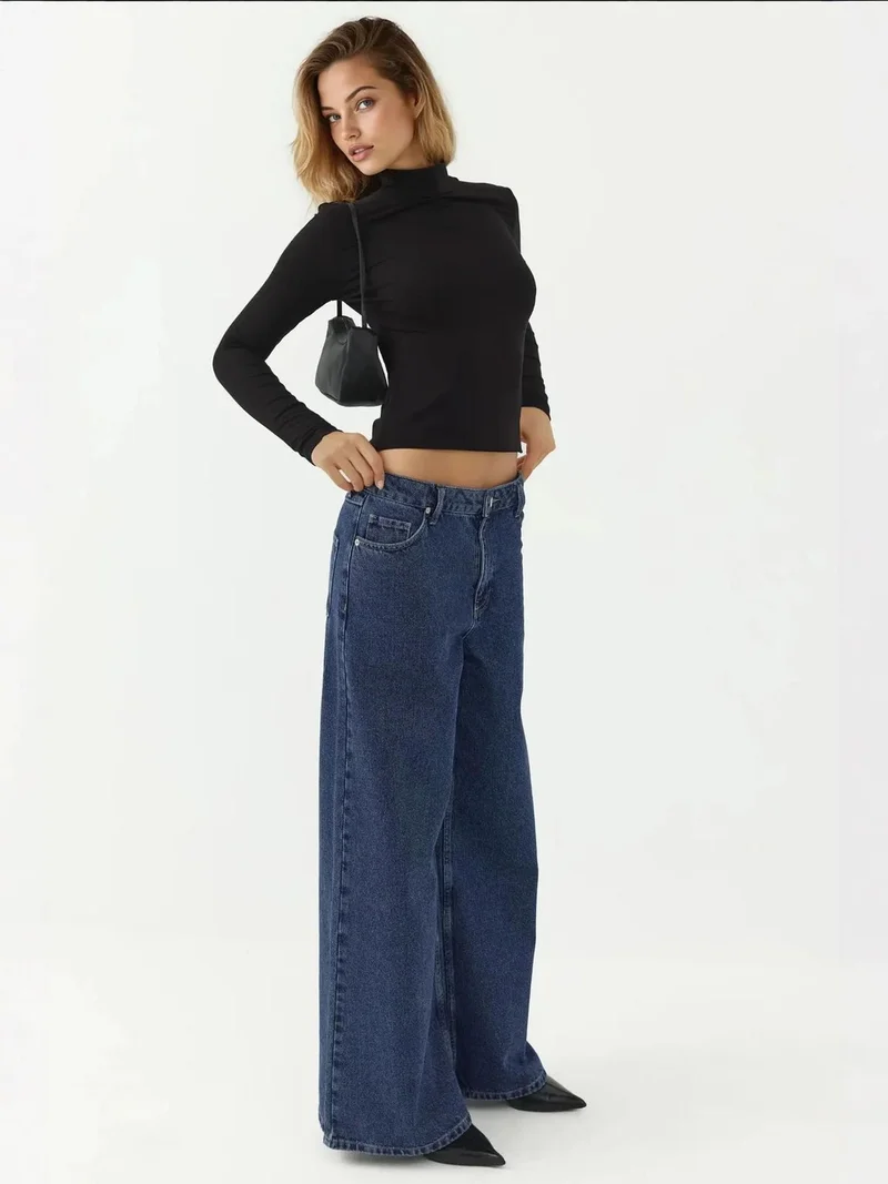 HICCUP Slim Fit Turtleneck Long Sleeve Top