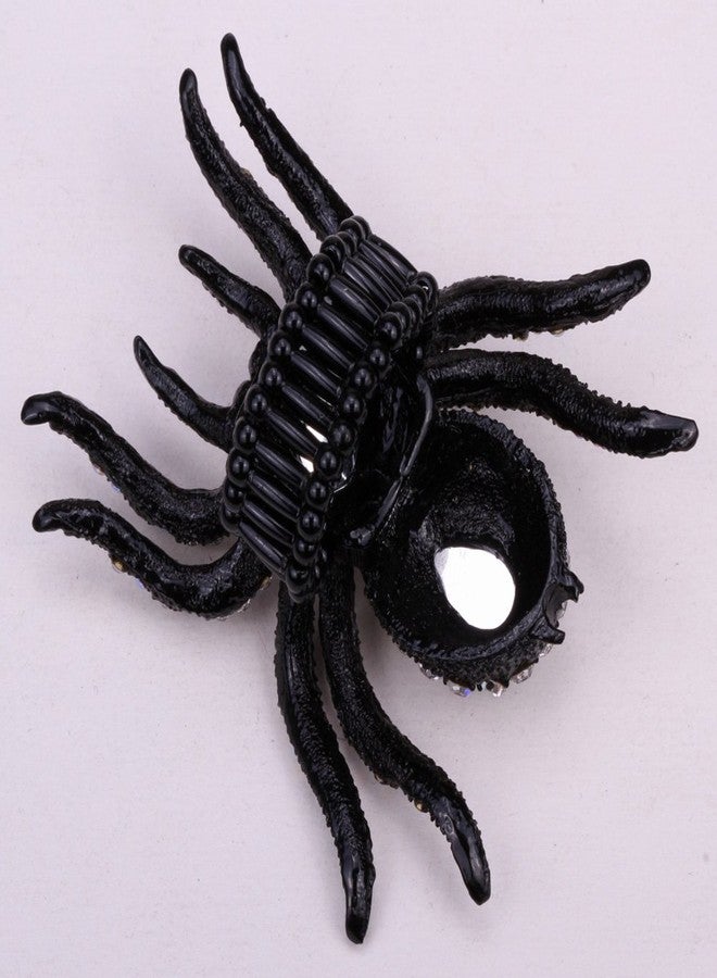 YACQ Women's Spider Stretch Rings Fit Finger Size 6.5 To 9 - Elastic Soft Band Perfect for Arthritis - Silk Scarf Holders - Lead & Nickle Free - 2-1/4 x 2-1/4 Inches - Halloween Costume Accessories - Image 3