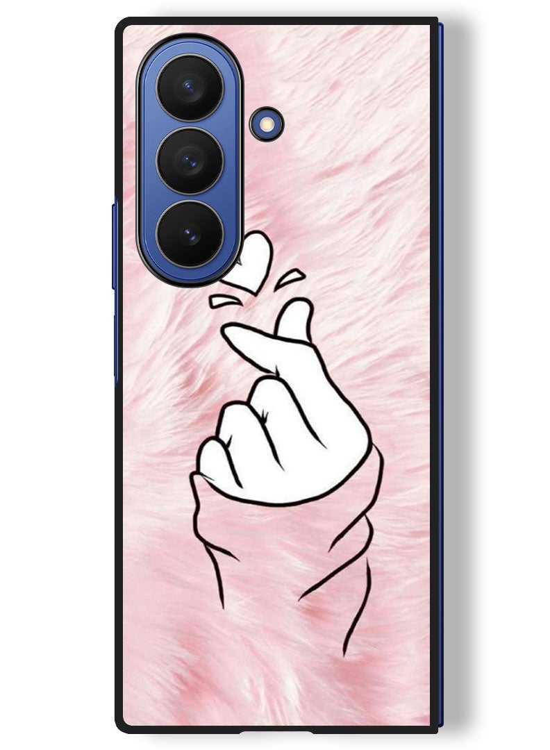 Theodor Case Compatible with Samsung Galaxy Z Fold 7 - 8 Inch Protection Shockproof Bumper Cover Snap Love Pink - Image 1