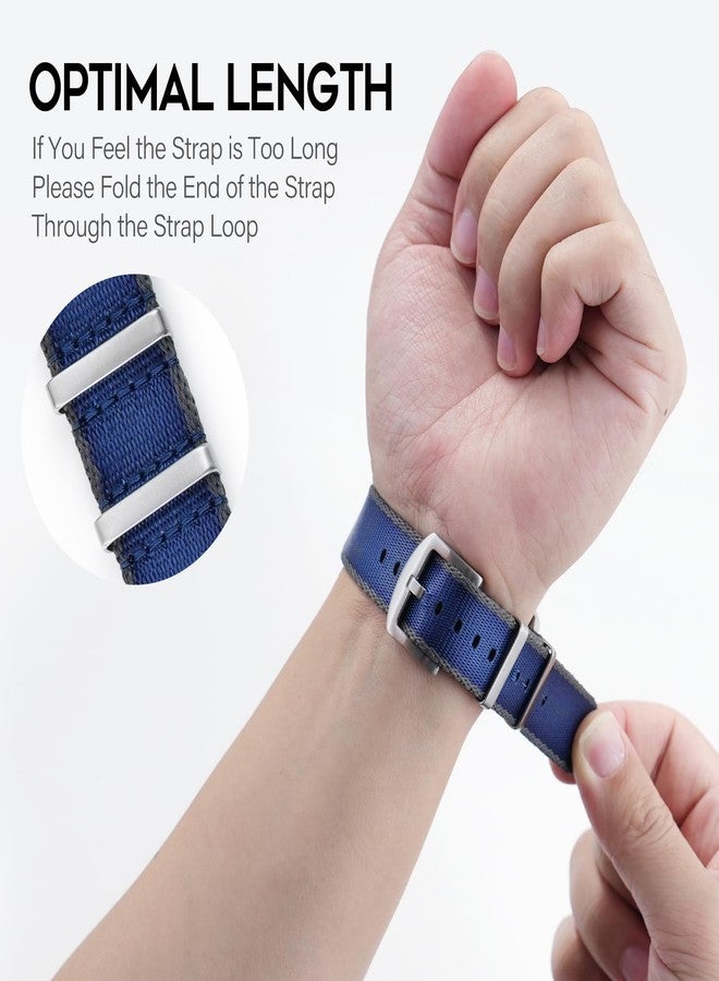watchdives Nylon Watch Band 18mm 20mm 22mm Multicolor Replacement Watch Straps for Men Women (Blue Gray, 20mm) - Image 3