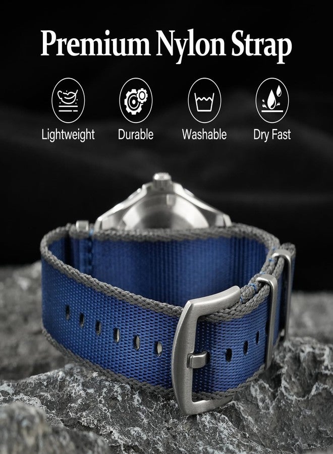 watchdives Nylon Watch Band 18mm 20mm 22mm Multicolor Replacement Watch Straps for Men Women (Blue Gray, 20mm) - Image 4