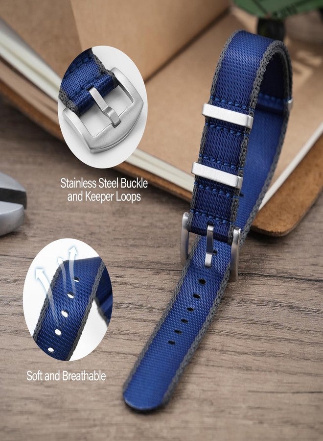 watchdives Nylon Watch Band 18mm 20mm 22mm Multicolor Replacement Watch Straps for Men Women (Blue Gray, 20mm) - Image 5