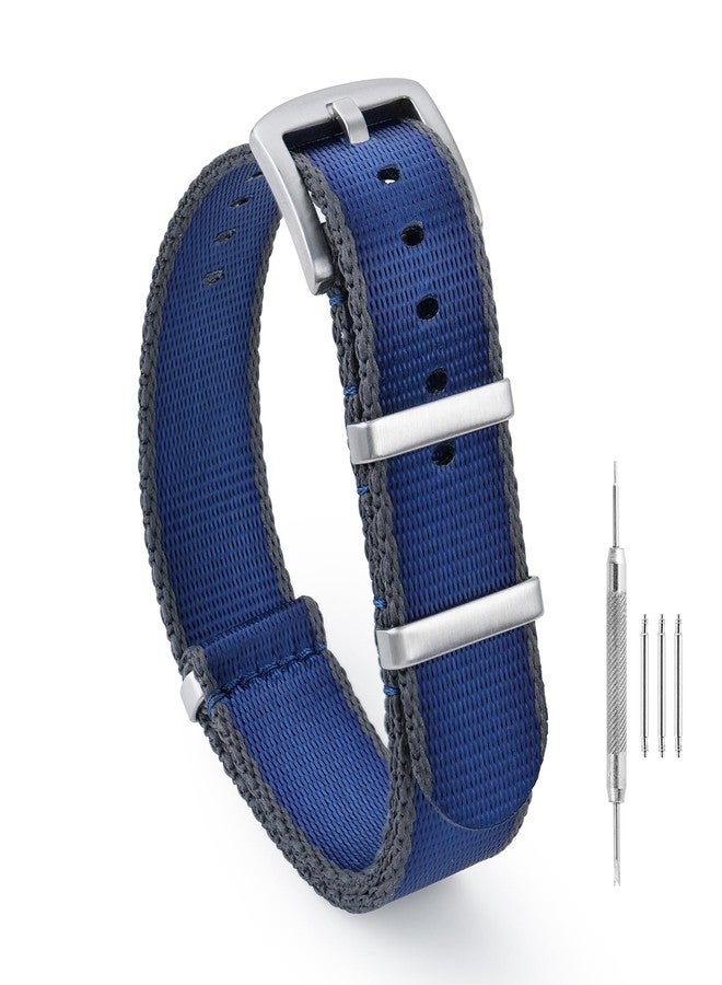 watchdives Nylon Watch Band 18mm 20mm 22mm Multicolor Replacement Watch Straps for Men Women (Blue Gray, 20mm) - Image 1