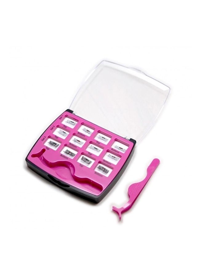 NIBEMINENT 12-Piece Magnetic False Eyelashes With Tweezer Black - Image 1