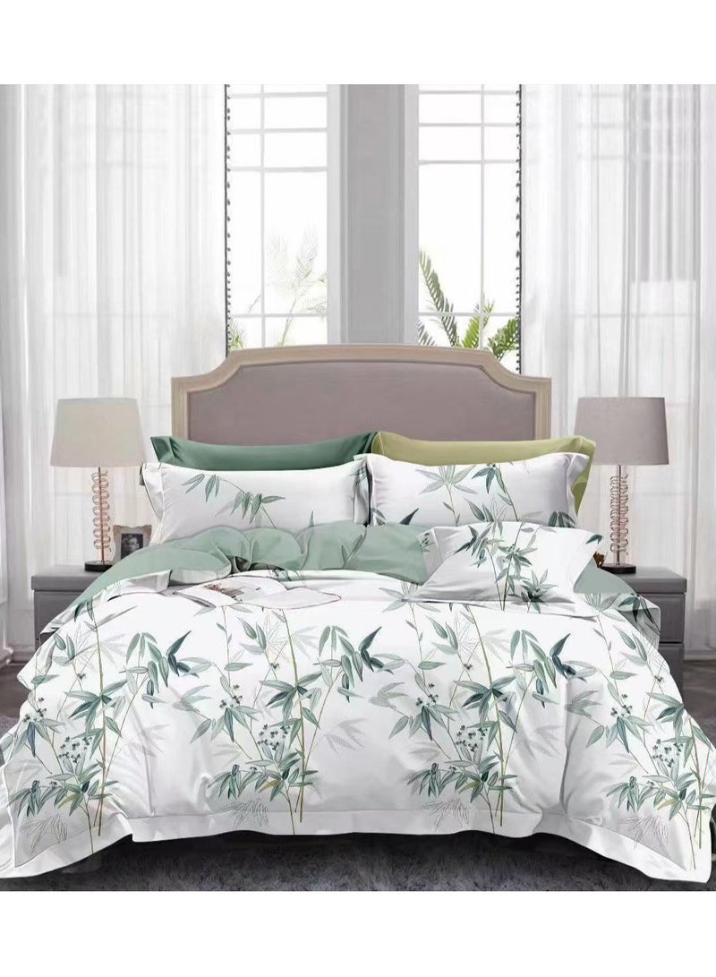 AL RAID 6PCS King Size Bed Sheet Set | Ultra Soft Duvet Cover Set | Fitted Sheet 200x200+25cm | 1 Quilt Cover 220x240cm | 4 Pillow Cases 50x75cm