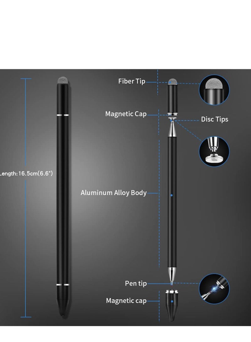 Stylus for iPad, Stylus Magnetic Disc Universal Stylus Pens Touch Screens for Apple/iPhone/iPad pro/Mini/Air/Android/Microsoft/Surface All Capacitive Touch Screens - Black - Image 3