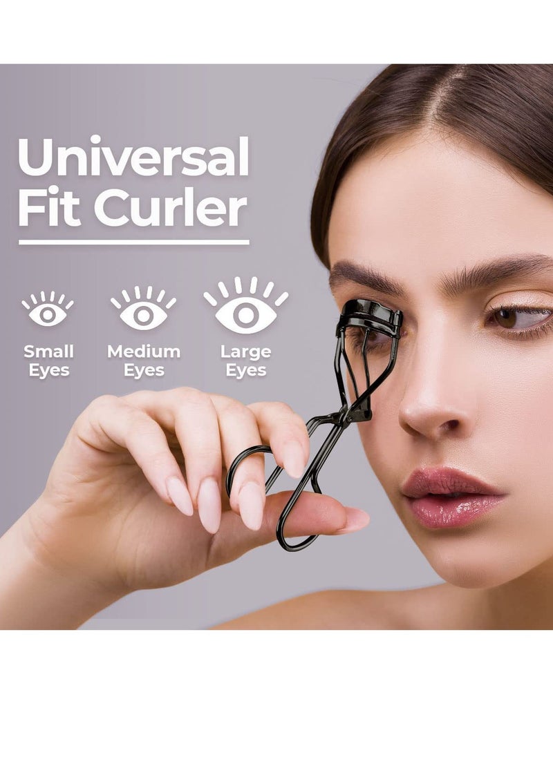 Bukela Eyelash Curler Makeup with Advanced Silicone Pressure Pad & Tweezer and Satin Bag & Fits All Eye Shapes Get The Perfect Curl in 8 Seconds  - Image 2