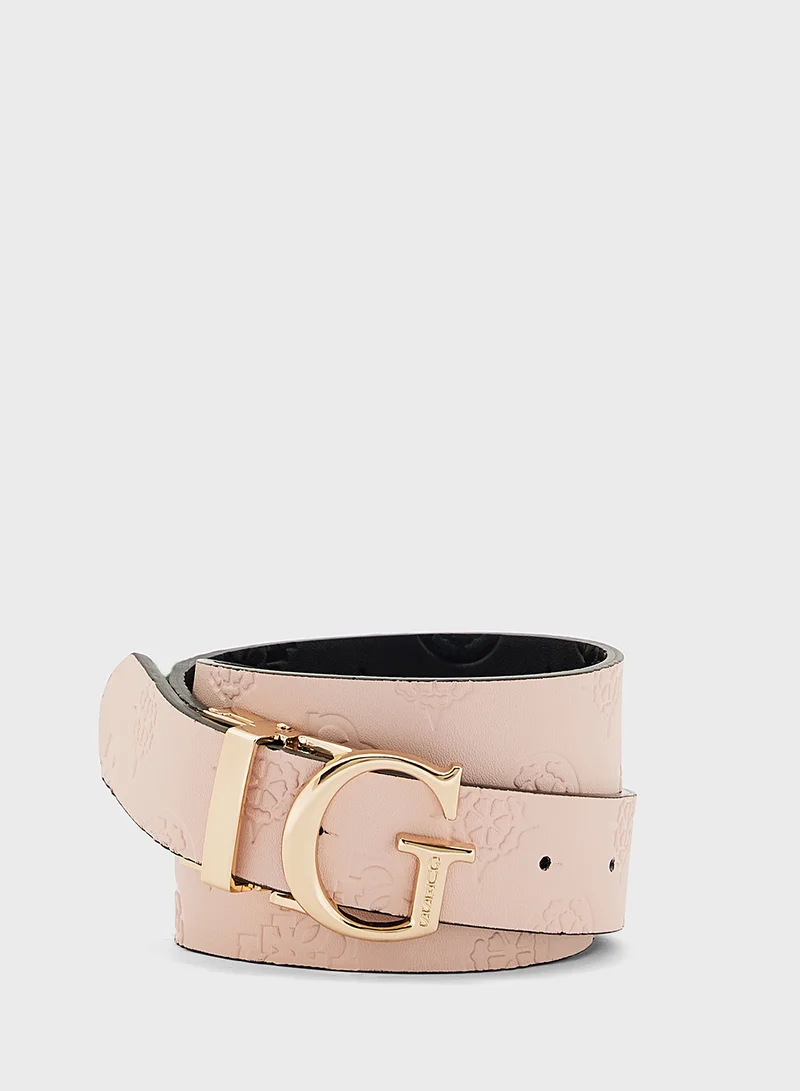 جس Logo Detailed None Allocated Hole  Belt